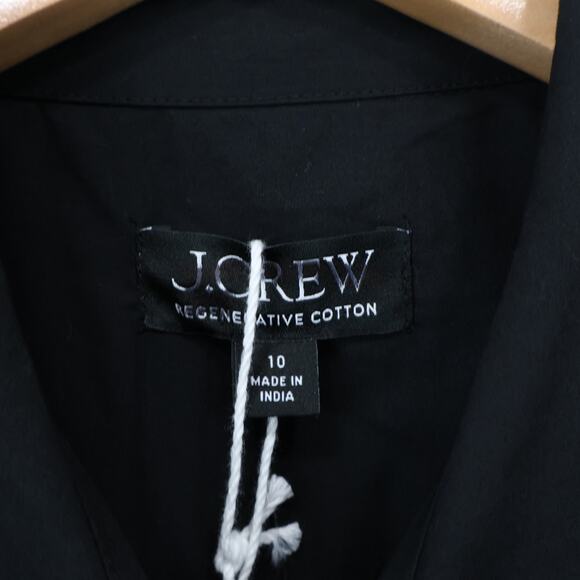 J.Crew Elena Midi Shirtdress Cotton Poplin Black Size 10 NWT - Picture 4 of 8